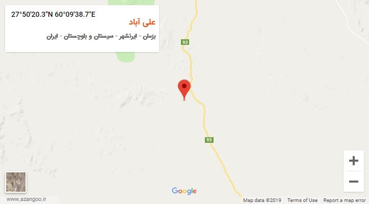روستای علی آباد بر روی نقشه