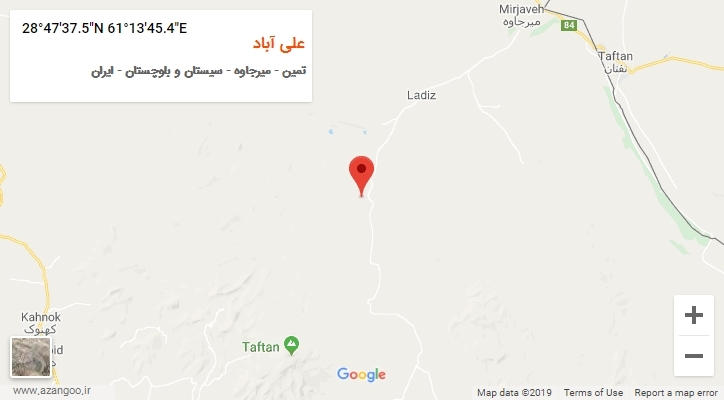 روستای علی آباد بر روی نقشه
