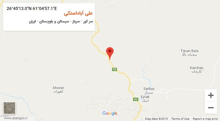 روستای علی آباداستکی بر روی نقشه
