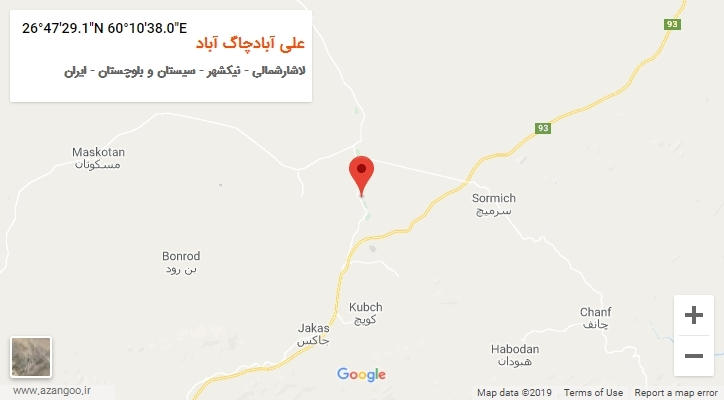 روستای علی آبادچاگ آباد بر روی نقشه