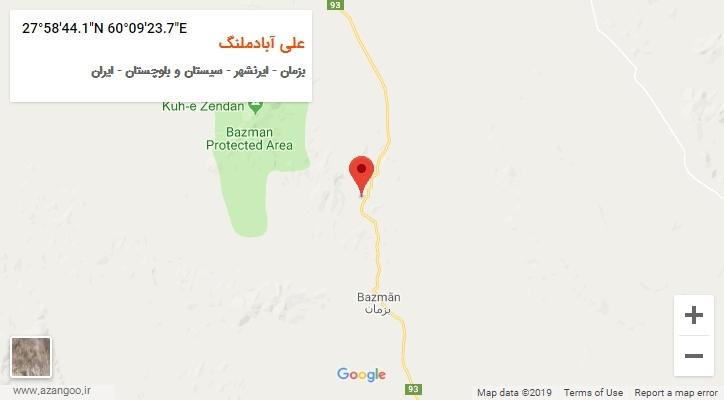 روستای علی آبادملنگ بر روی نقشه