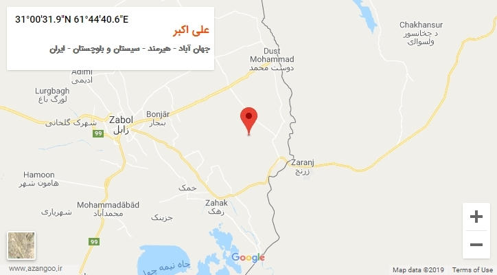 روستای علی اکبر بر روی نقشه