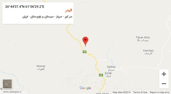 روستای الیدر بر روی نقشه