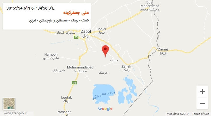 روستای علی جعفرکهنه بر روی نقشه