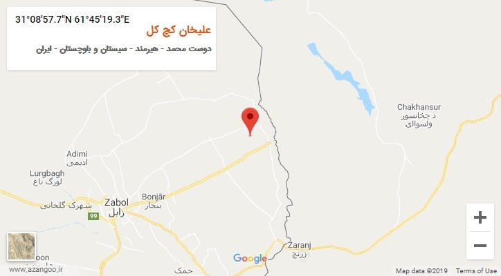 روستای علیخان کچ کل بر روی نقشه