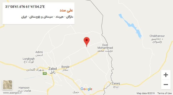 روستای علی مدد بر روی نقشه