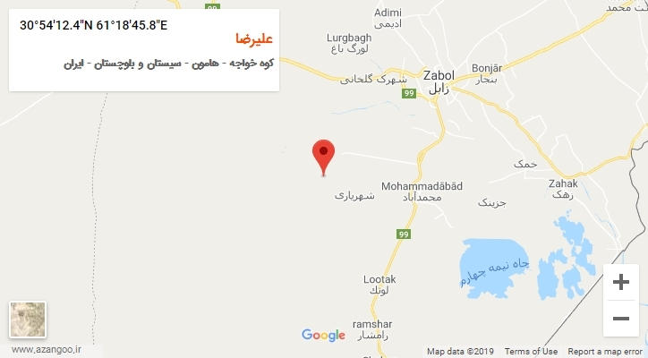 روستای علیرضا بر روی نقشه