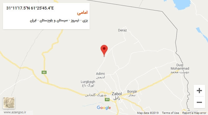 روستای امامی بر روی نقشه