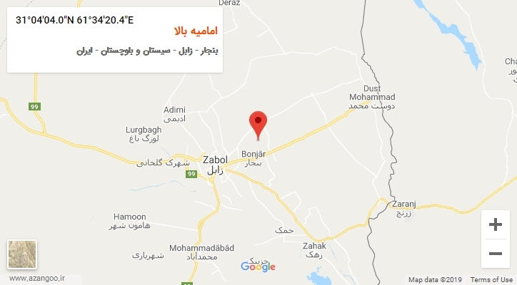 روستای امامیه بالا بر روی نقشه