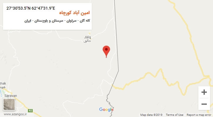 روستای امین آباد کورچاه بر روی نقشه