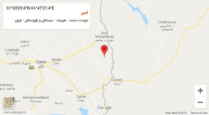 روستای امیر بر روی نقشه