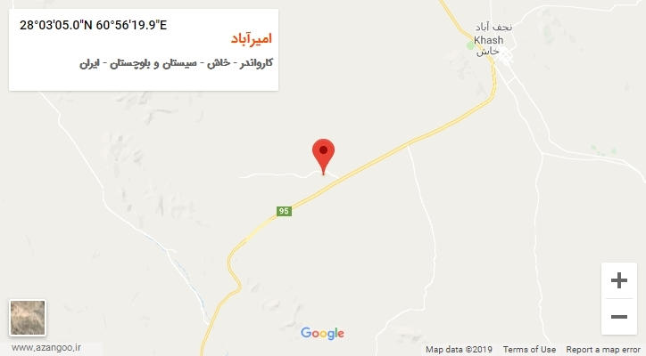 روستای امیرآباد بر روی نقشه