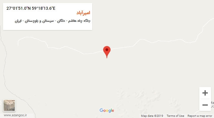 روستای امیرآباد بر روی نقشه
