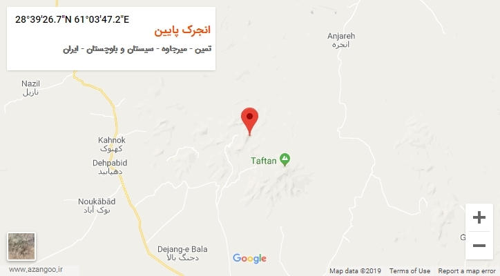 روستای انجرک پایین بر روی نقشه