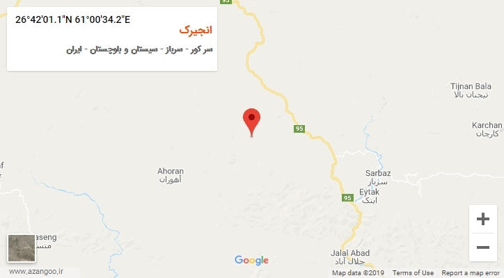 روستای انجیرک بر روی نقشه