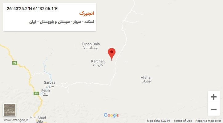 روستای انجیرک بر روی نقشه