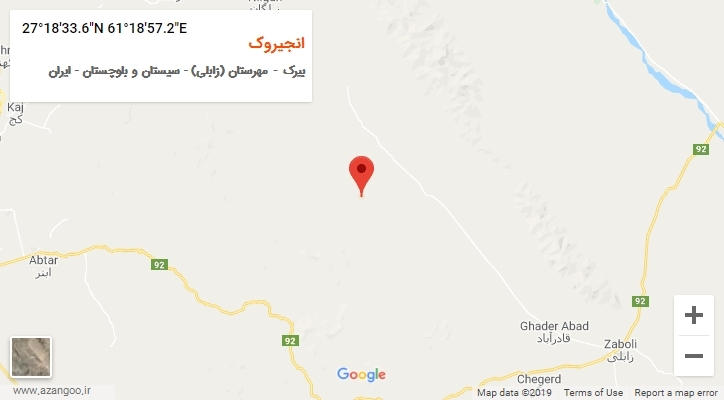 روستای انجیروک بر روی نقشه