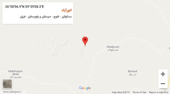 روستای انورآباد بر روی نقشه
