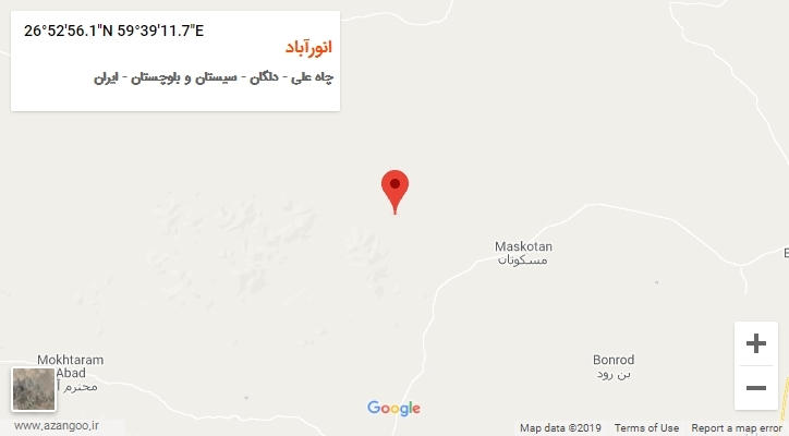 روستای انورآباد بر روی نقشه