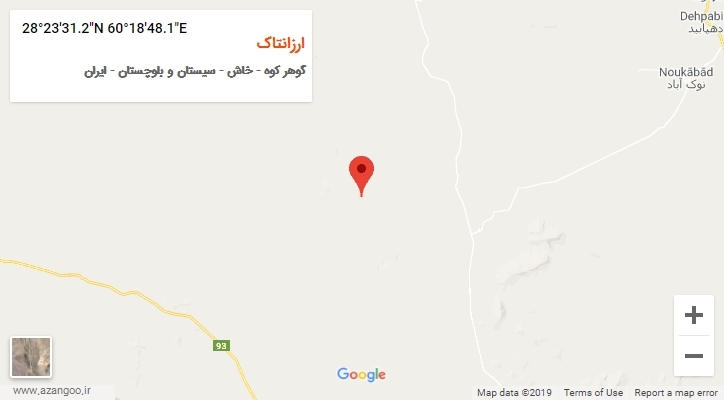 روستای ارزانتاک بر روی نقشه