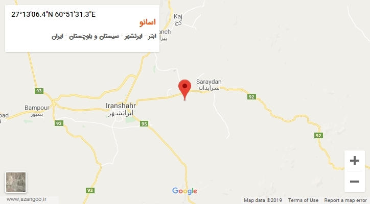 روستای اسانو بر روی نقشه
