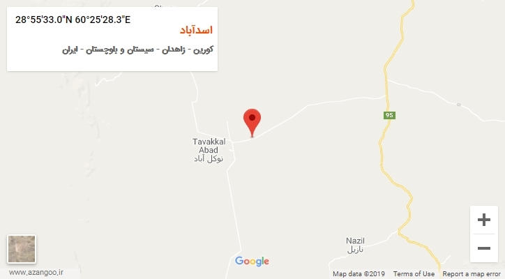 روستای اسدآباد بر روی نقشه