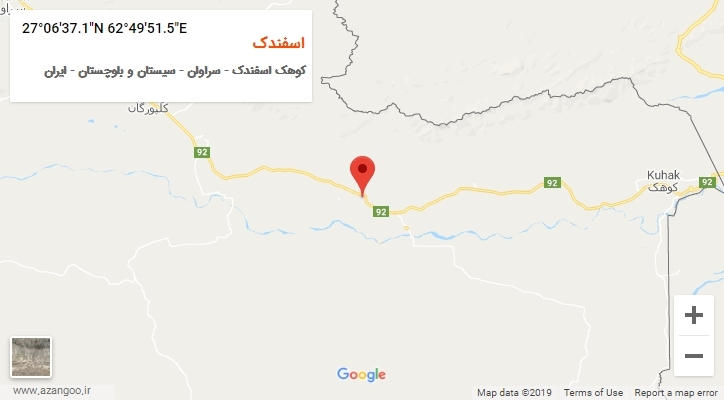روستای اسفندک بر روی نقشه