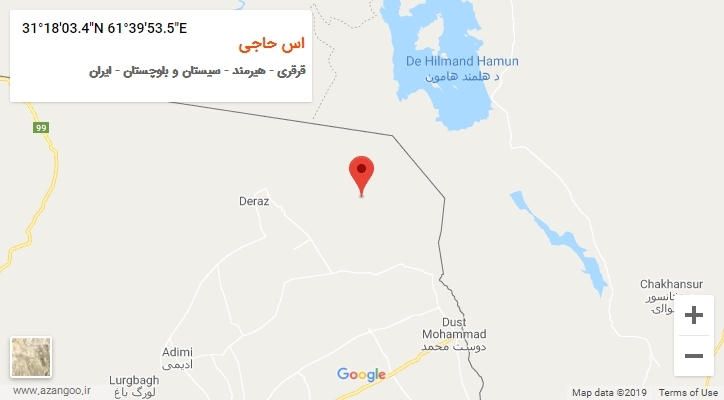 روستای اس حاجی بر روی نقشه