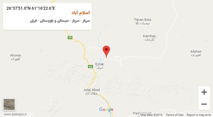 روستای اسلام آباد بر روی نقشه