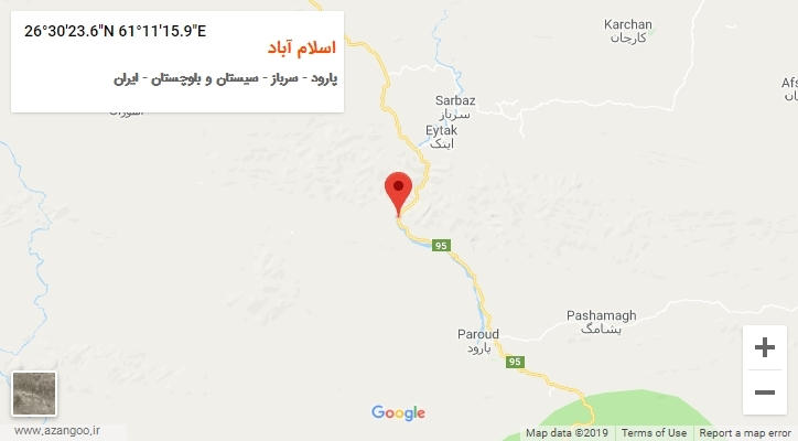 روستای اسلام آباد بر روی نقشه