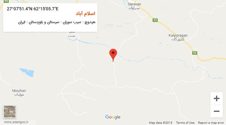 روستای اسلام آباد بر روی نقشه