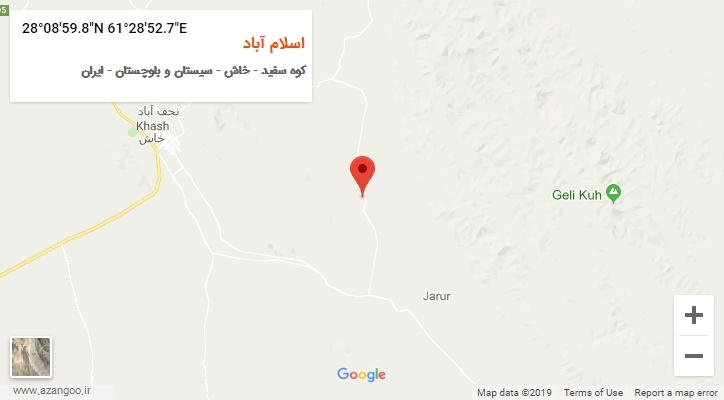 روستای اسلام آباد بر روی نقشه