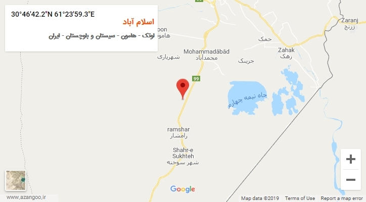 روستای اسلام آباد بر روی نقشه