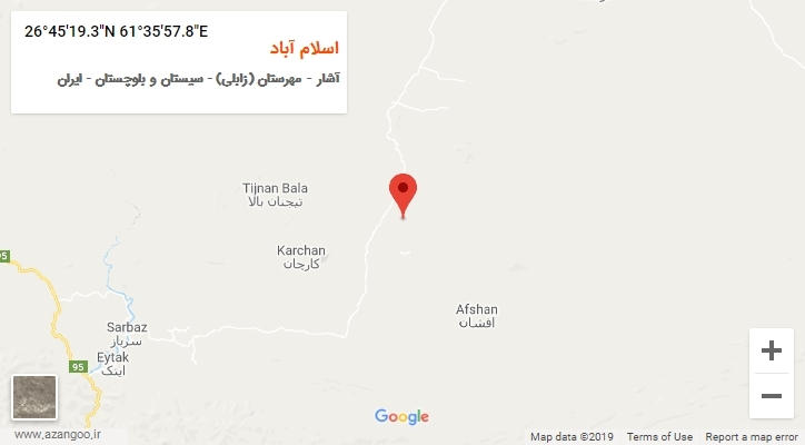 روستای اسلام آباد بر روی نقشه
