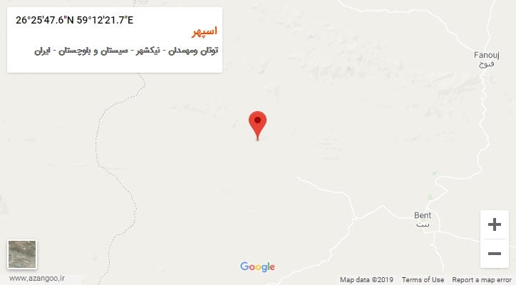 روستای اسپهر بر روی نقشه
