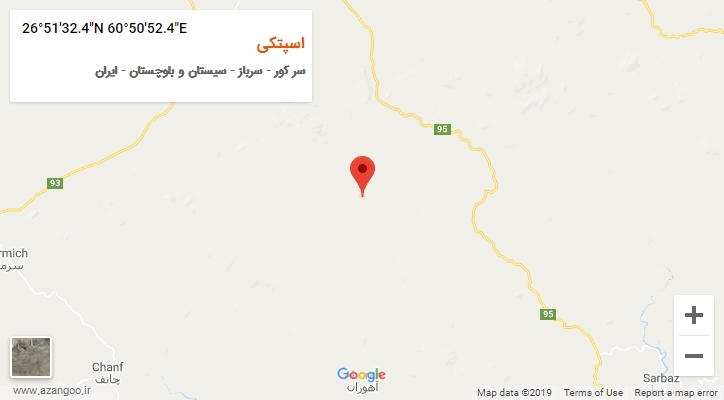 روستای اسپتکی بر روی نقشه