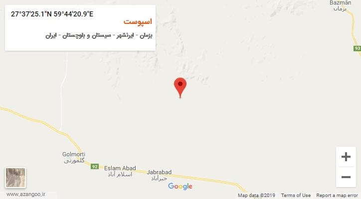 روستای اسپوست بر روی نقشه