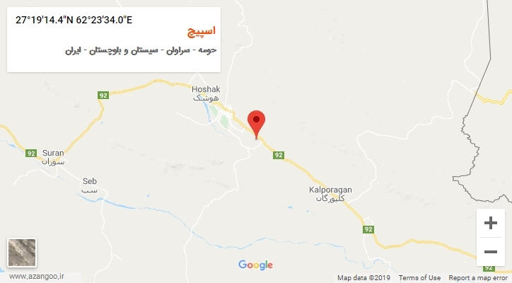 روستای اسپیچ بر روی نقشه
