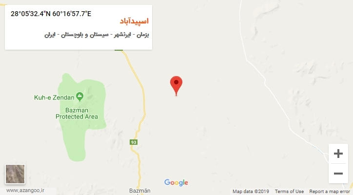 روستای اسپیدآباد بر روی نقشه