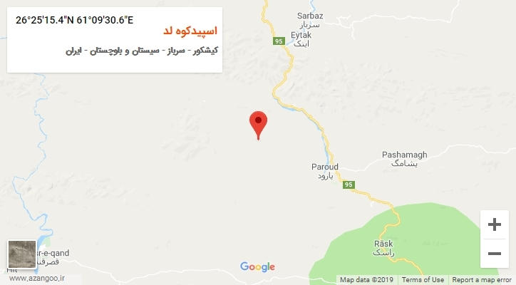 روستای اسپیدکوه لد بر روی نقشه