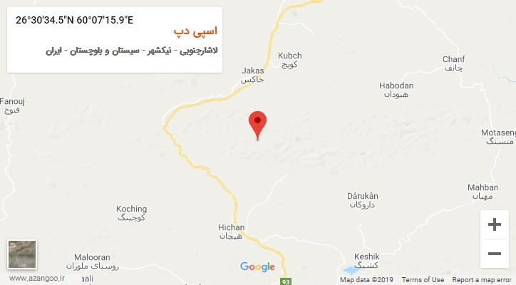 روستای اسپی دپ بر روی نقشه