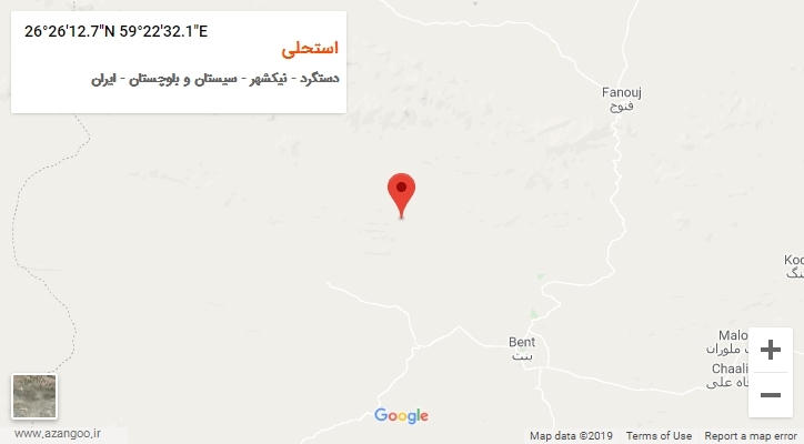 روستای استحلی بر روی نقشه