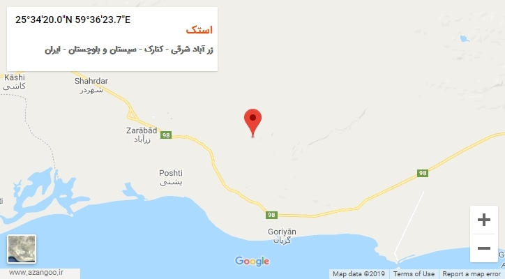 روستای استک بر روی نقشه