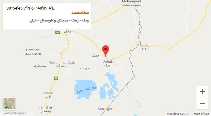 روستای عطامحمد بر روی نقشه