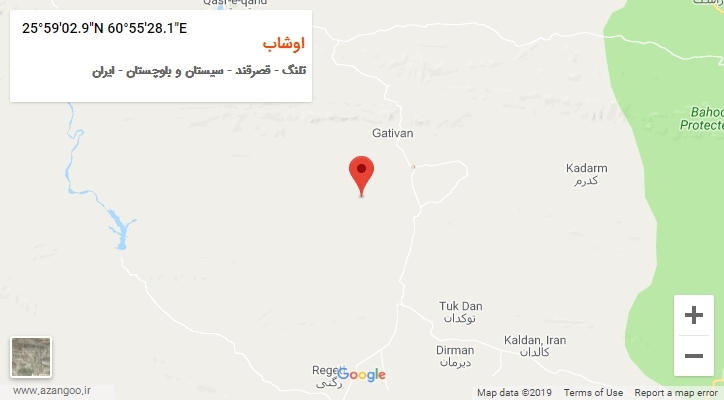 روستای اوشاب بر روی نقشه