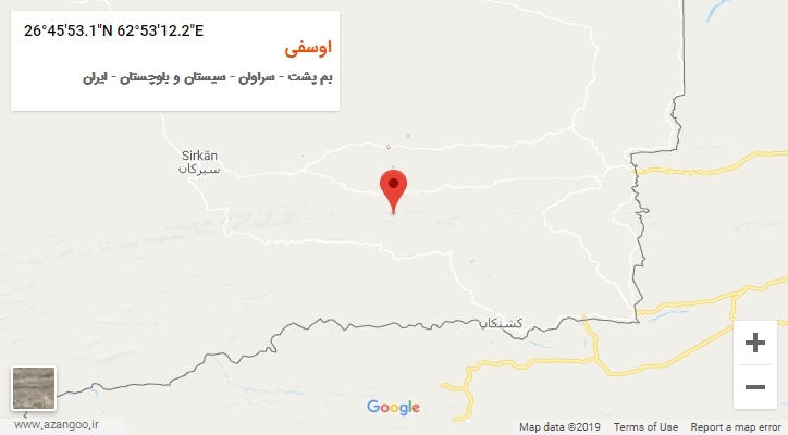 روستای اوسفی بر روی نقشه
