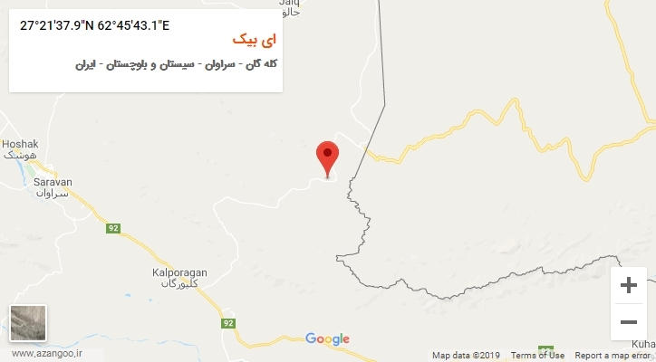 روستای ای بیک بر روی نقشه