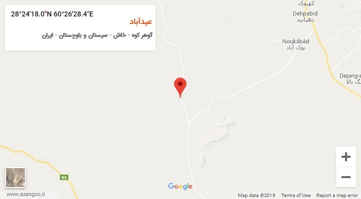 روستای عیدآباد بر روی نقشه