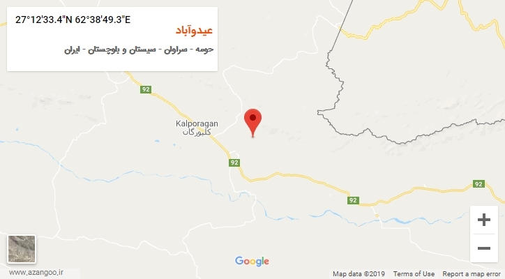 روستای عیدوآباد بر روی نقشه