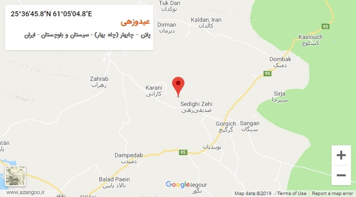 روستای عیدوزهی بر روی نقشه